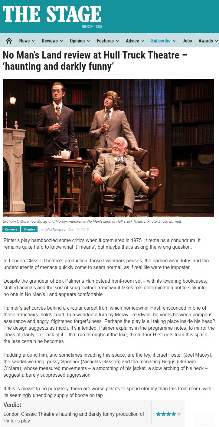 The Stage review for No Man&#039;s Land