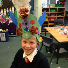 Making carnival headgear with artist Emily Cooling for Cornerstone project
